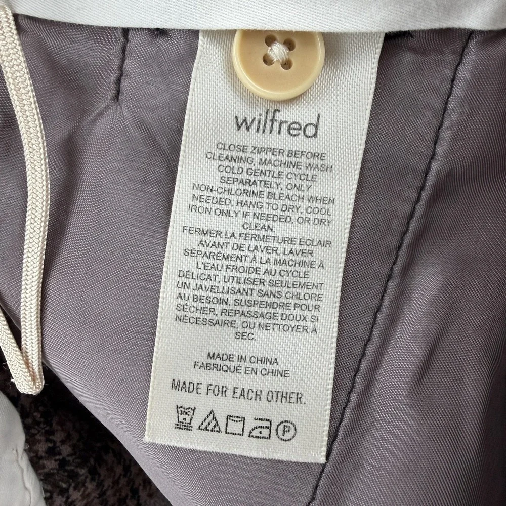 Aritzia Wilfred Dress Pants Womens 4 Brown Plaid Tweed Pleated Relaxed Work‎